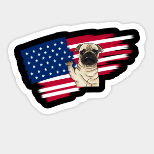 American dog flag independence day T-Shirt Sticker